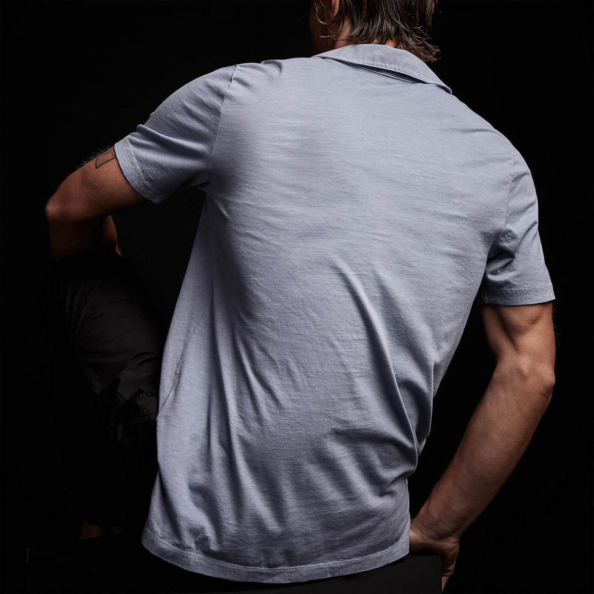 Sueded Jersey Polo in Aura Pigment | James Perse Los Angeles