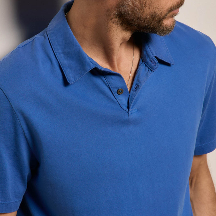 Sueded Jersey Polo in Baltic Blue | James Perse Los Angeles