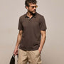 Sueded Jersey Polo in Bark Pigment | James Perse Los Angeles