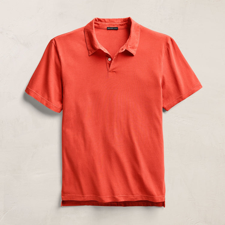 Sueded Jersey Polo - Blood Orange Pigment