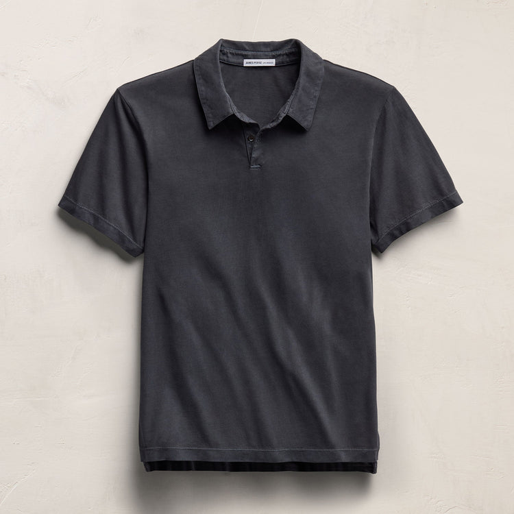 Sueded Jersey Polo in Blue Noir Pigment | James Perse Los Angeles