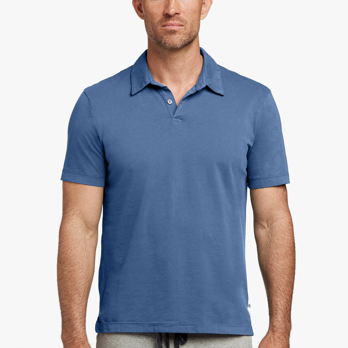 Sueded Jersey Polo in Bolt Pigment | James Perse Los Angeles