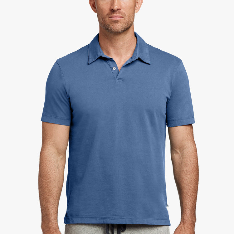 Sueded Jersey Polo in Bolt Pigment | James Perse Los Angeles