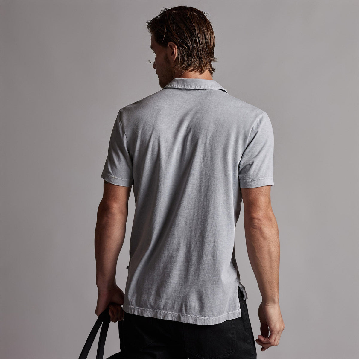 Sueded Jersey Polo in Breeze Pigment | James Perse Los Angeles