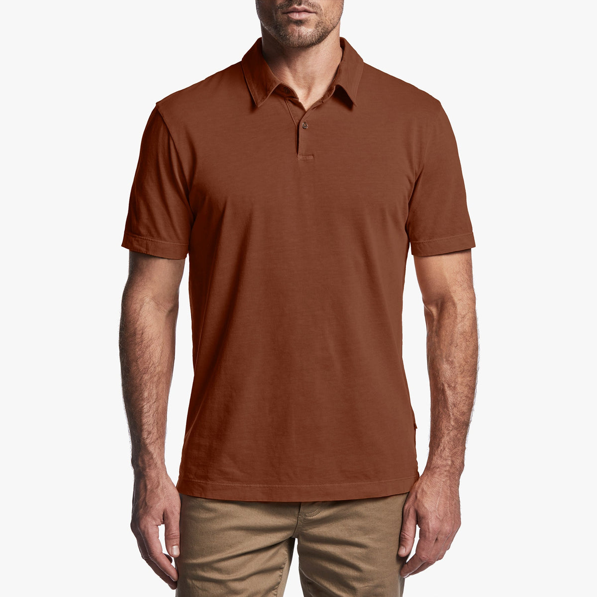 Sueded Jersey Polo in Burnt Soil | James Perse Los Angeles