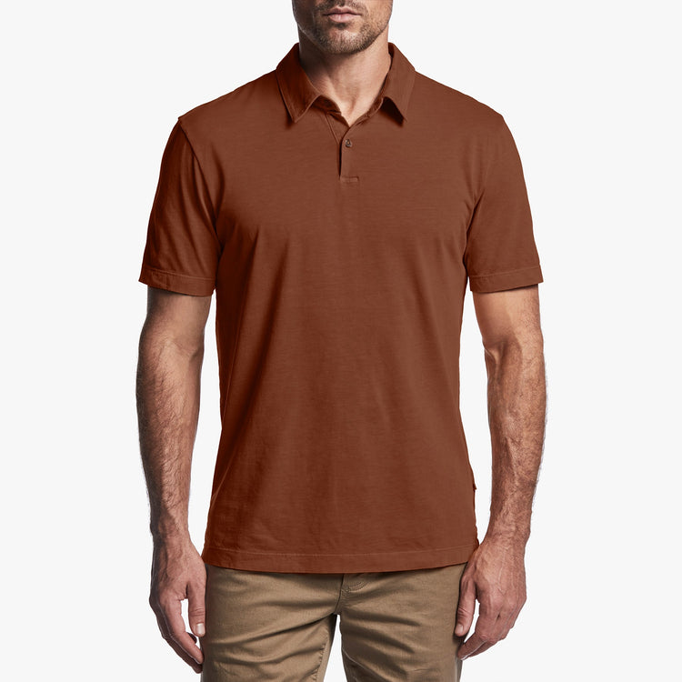 Sueded Jersey Polo in Burnt Soil | James Perse Los Angeles