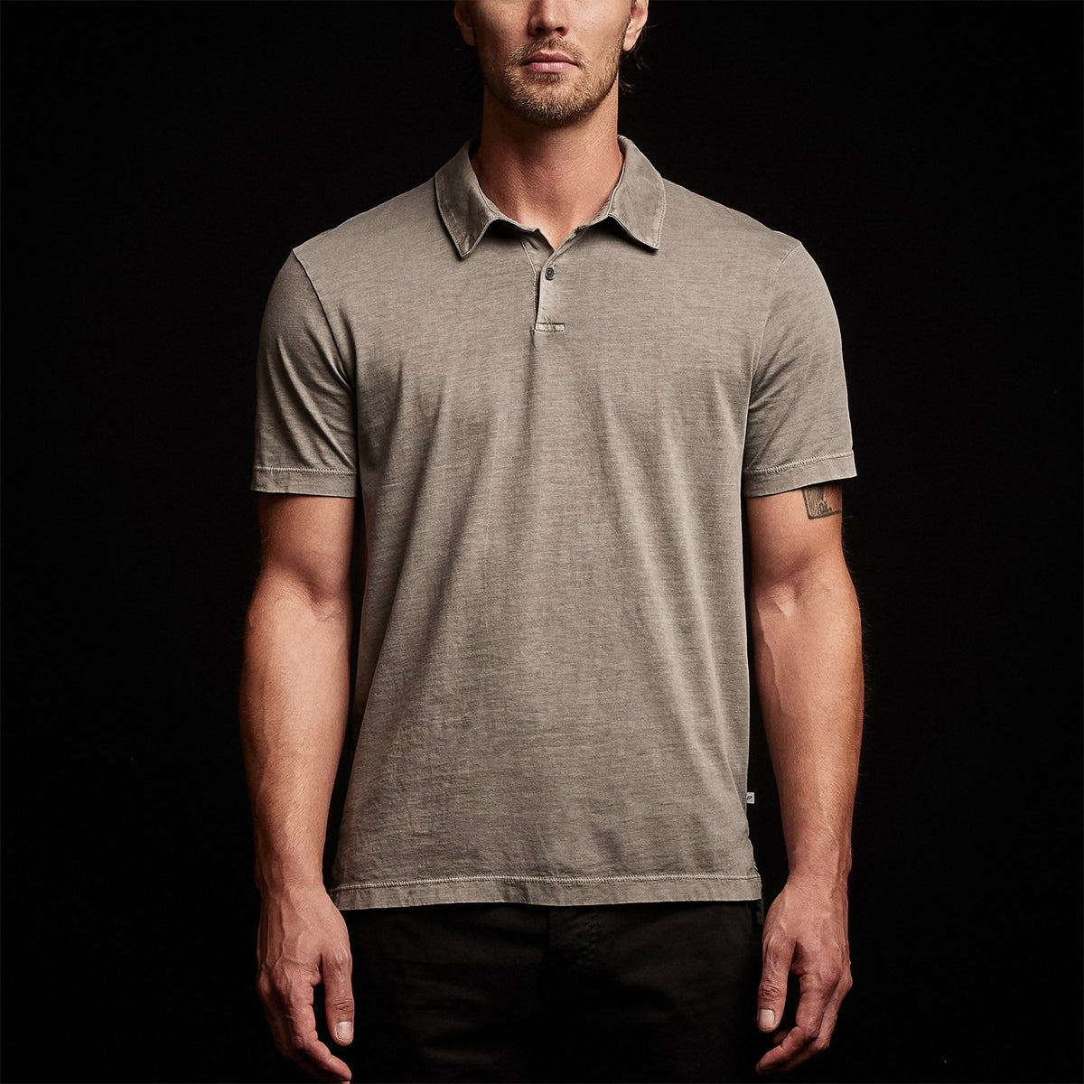 Sueded Jersey Polo in Burro Pigment | James Perse Los Angeles