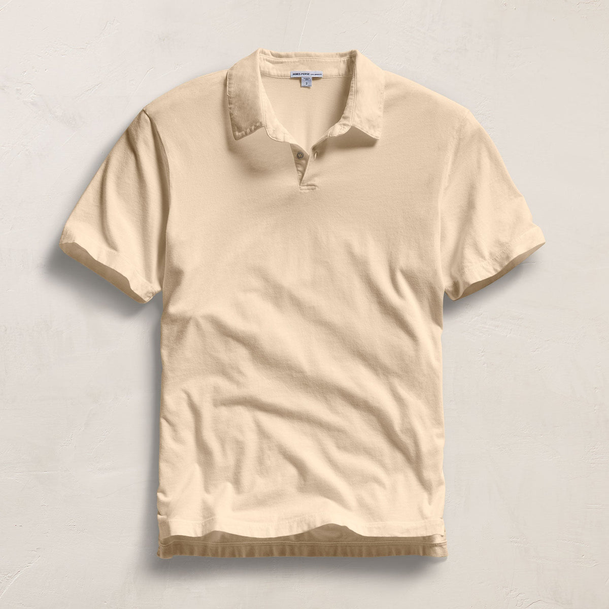 Sueded Jersey Polo in Buttercream Pigment | James Perse Los Angeles