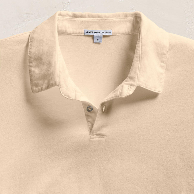 Sueded Jersey Polo in Buttercream Pigment | James Perse Los Angeles