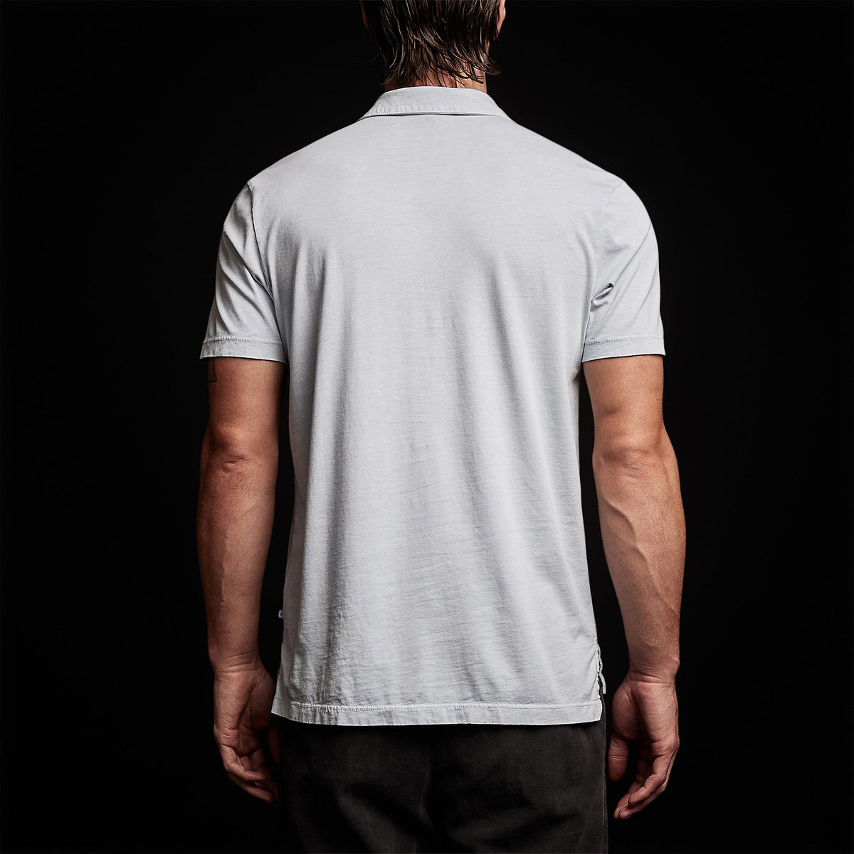 Sueded Jersey Polo in Baby Blue Pigment | James Perse Los Angeles