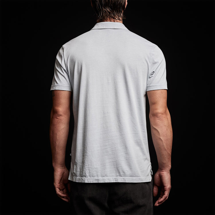 Sueded Jersey Polo in Baby Blue Pigment | James Perse Los Angeles