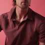Sueded Jersey Polo in Claret Pigment | James Perse Los Angeles