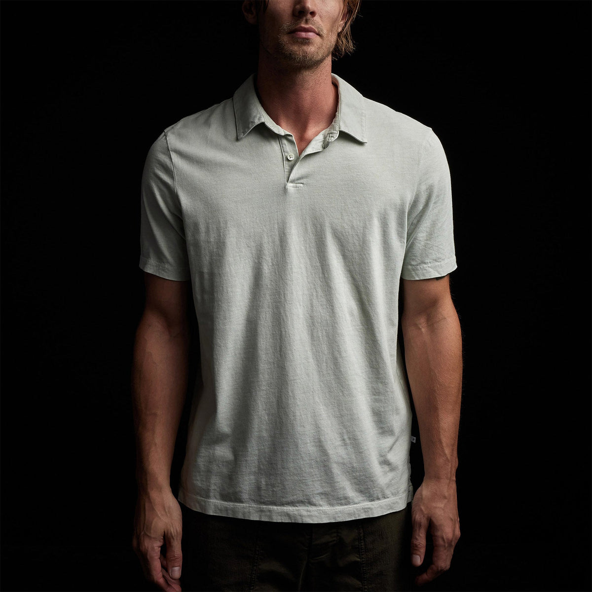 Sueded Jersey Polo in Celery Pigment | James Perse Los Angeles
