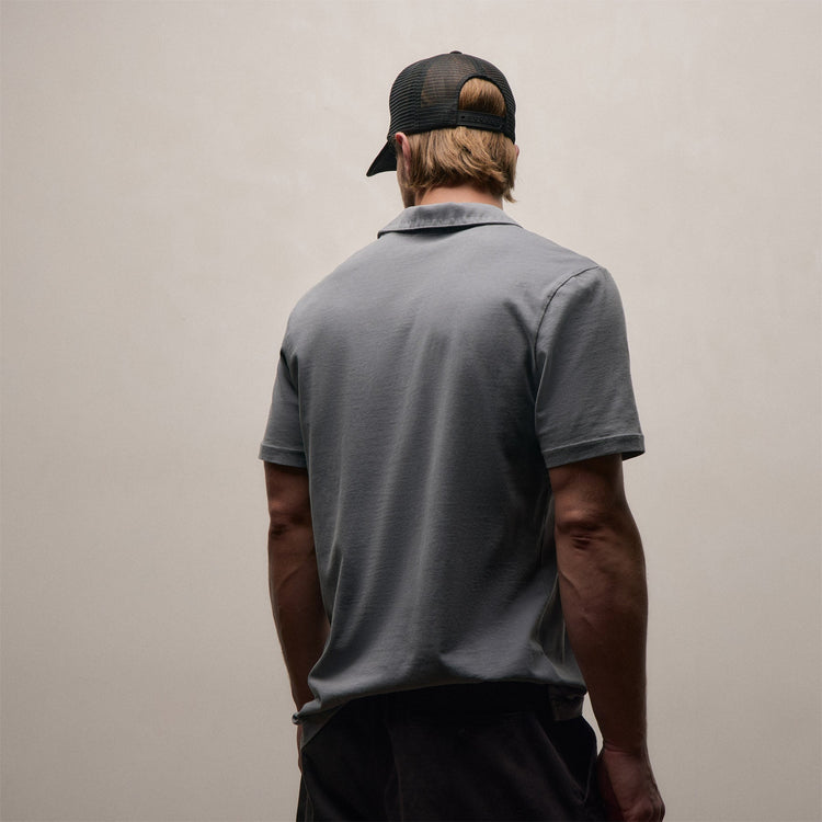 Sueded Jersey Polo in Cavalry Pigment | James Perse Los Angeles