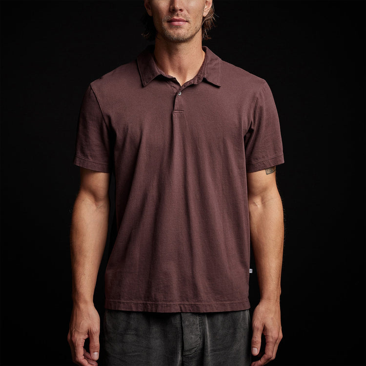 Sueded Jersey Polo in Dahlia | James Perse Los Angeles