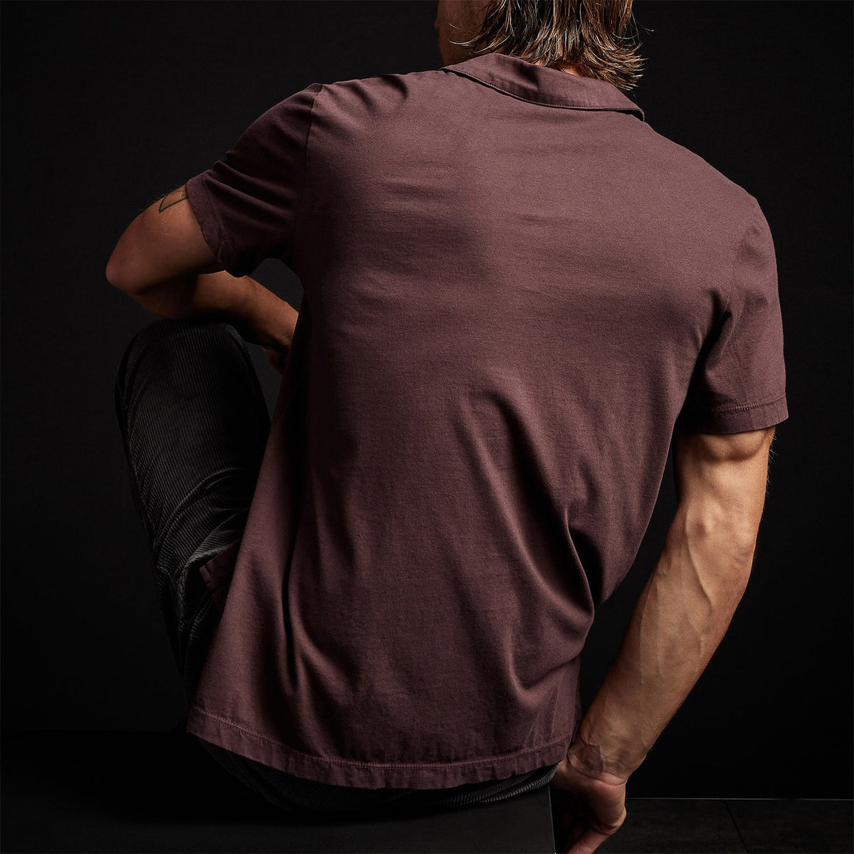 Sueded Jersey Polo in Dahlia | James Perse Los Angeles
