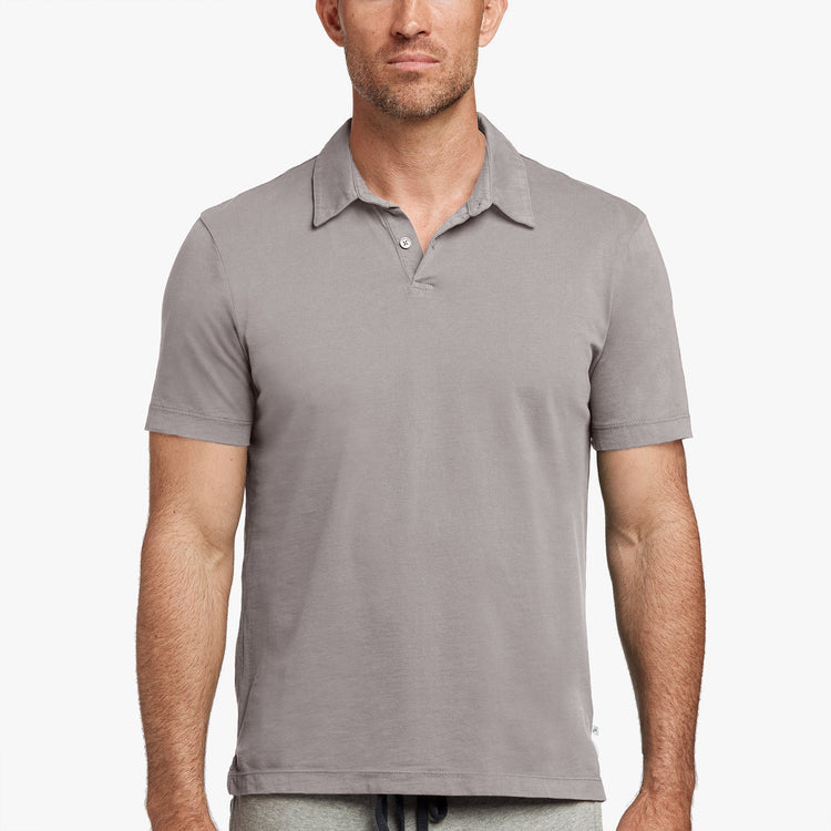Sueded Jersey Polo in Dapple Pigment | James Perse Los Angeles