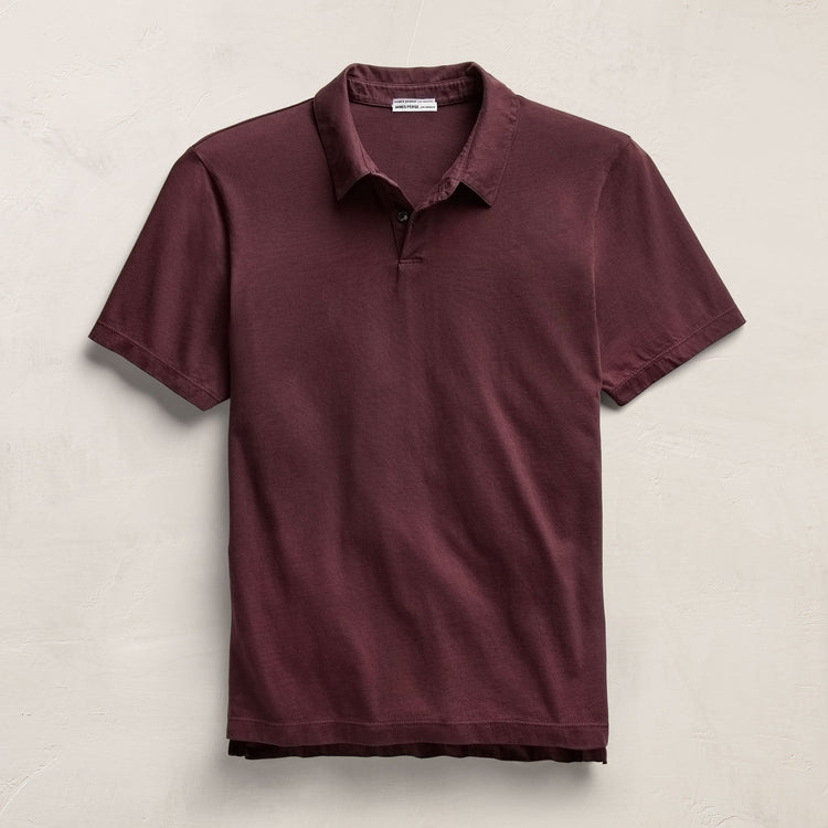 Sueded Jersey Polo in Dark Plum | James Perse Los Angeles