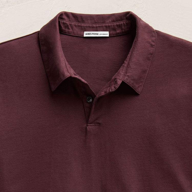 Sueded Jersey Polo in Dark Plum | James Perse Los Angeles