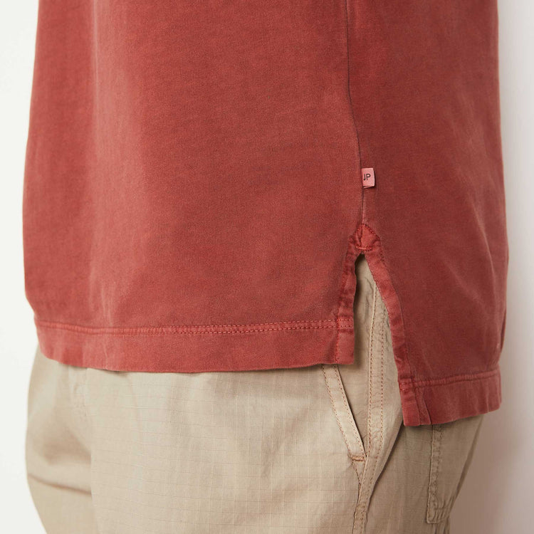 Sueded Jersey Polo In Ember Pigment | James Perse Los Angeles