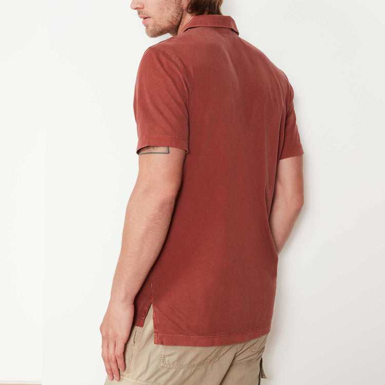 Sueded Jersey Polo In Ember Pigment | James Perse Los Angeles