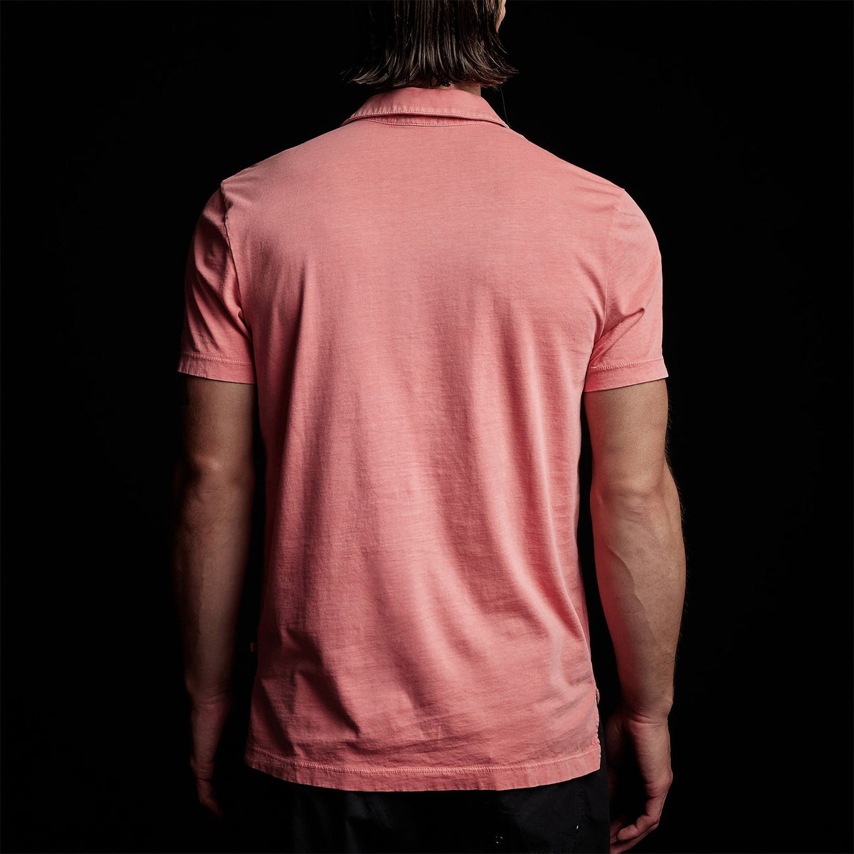Sueded Jersey Polo in Flamingo Pigment | James Perse Los Angeles