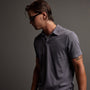 Sueded Jersey Polo in Flannel Pigment | James Perse Los Angeles