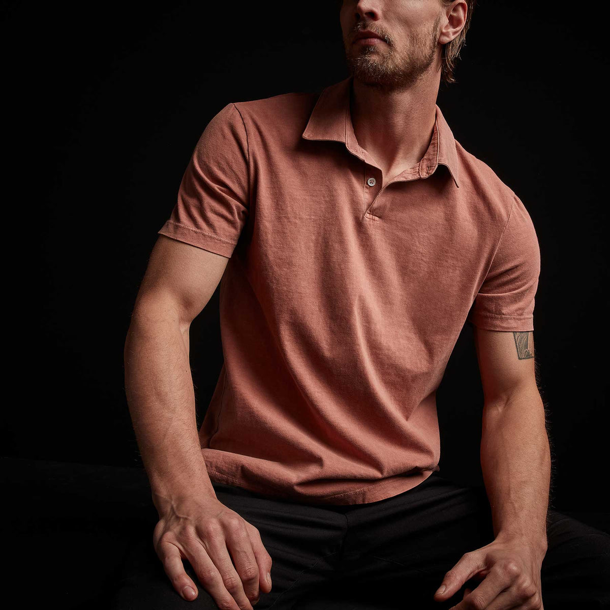 Sueded Jersey Polo - Foliage Pigment | James Perse Los Angeles
