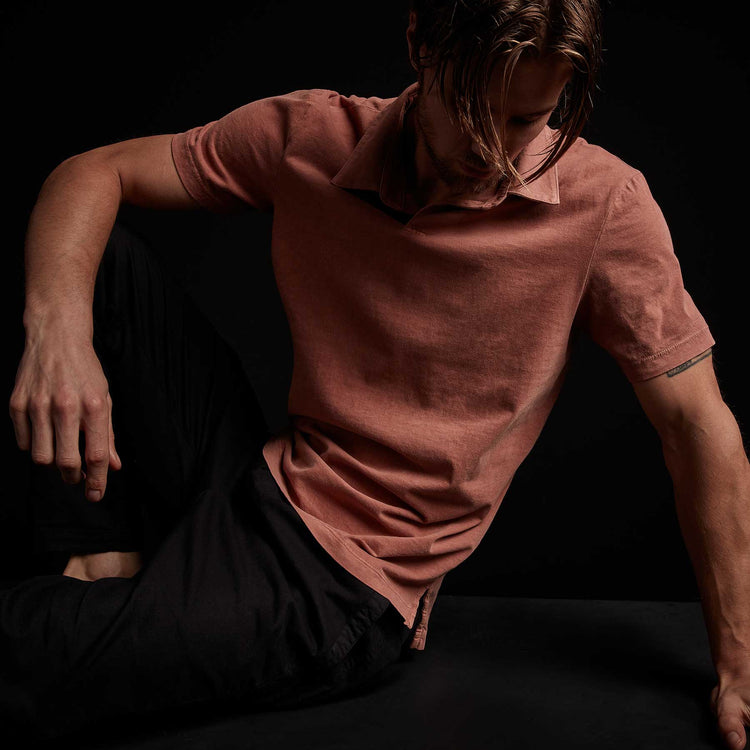 Sueded Jersey Polo - Foliage Pigment | James Perse Los Angeles