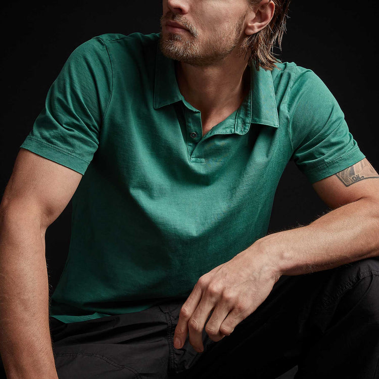 Sueded Jersey Polo in Fuji Pigment | James Perse Los Angeles