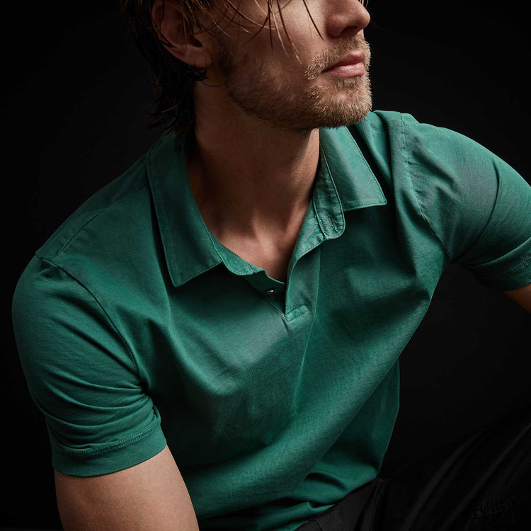 Sueded Jersey Polo in Fuji Pigment | James Perse Los Angeles