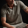 Sueded Jersey Polo in Fume Pigment | James Perse Los Angeles