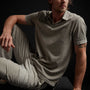 Sueded Jersey Polo in Fume Pigment | James Perse Los Angeles
