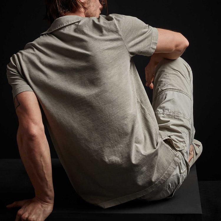 Sueded Jersey Polo in Fume Pigment | James Perse Los Angeles