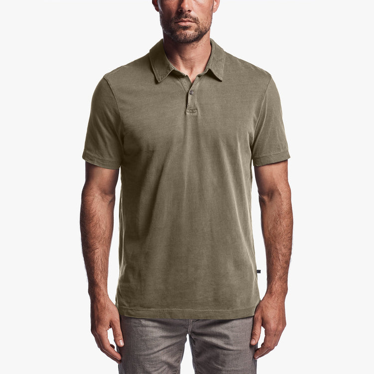 Sueded Jersey Polo in Fawn Pigment | James Perse Los Angeles