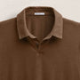 Sueded Jersey Polo in Gingerbread Pigment | James Perse Los Angeles FLAT