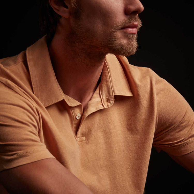 Sueded Jersey Polo - Guava Pigment | James Perse Los Angeles