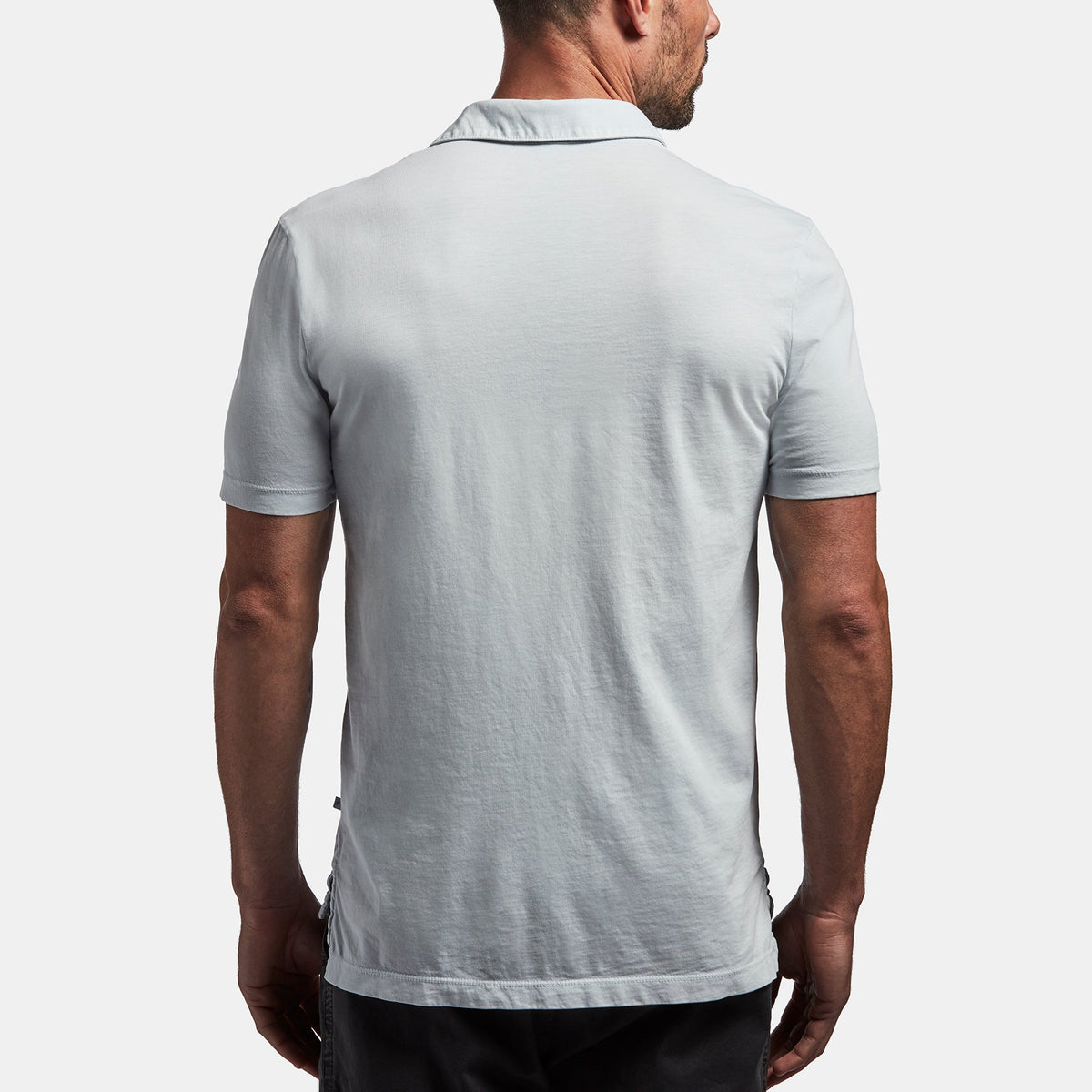 Sueded Jersey Polo In Ice Blue Pigment | James Perse Los Angeles