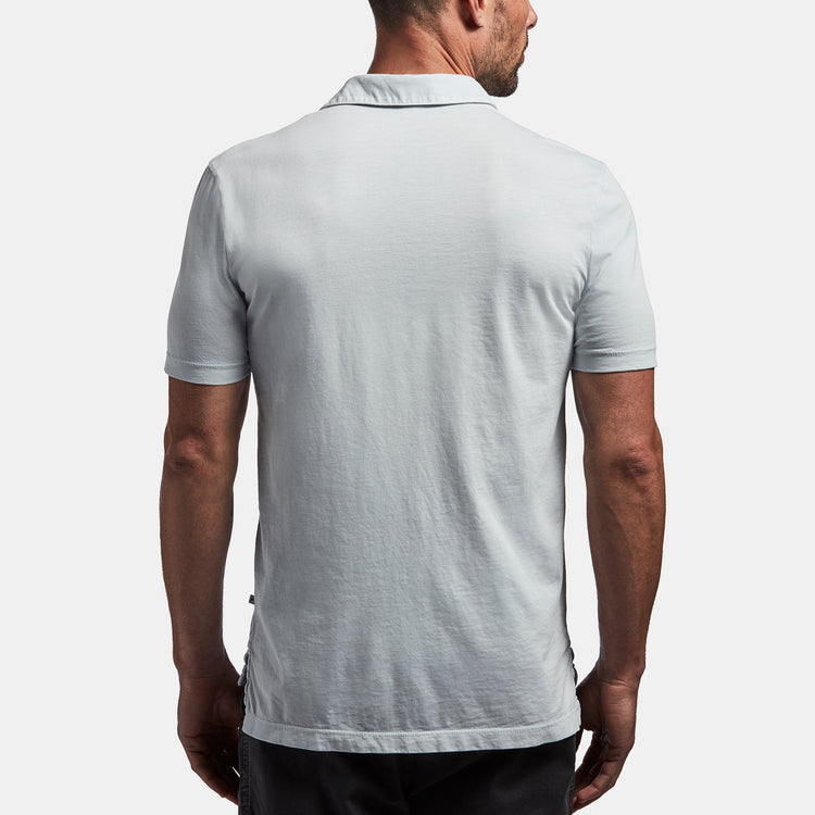 Sueded Jersey Polo In Ice Blue Pigment | James Perse Los Angeles