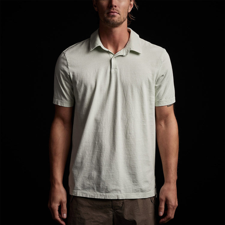 Sueded Jersey Polo in Ice Mint Pigment | James Perse Los Angeles