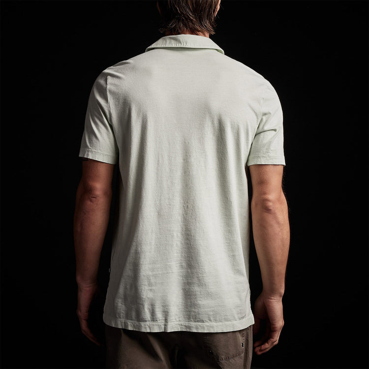Sueded Jersey Polo in Ice Mint Pigment | James Perse Los Angeles