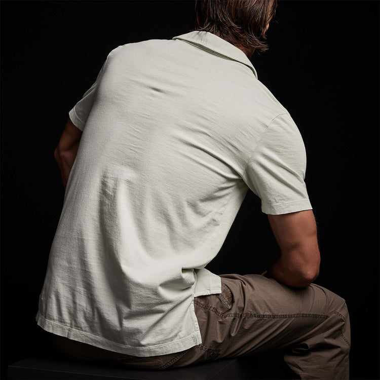Sueded Jersey Polo in Ice Mint Pigment | James Perse Los Angeles
