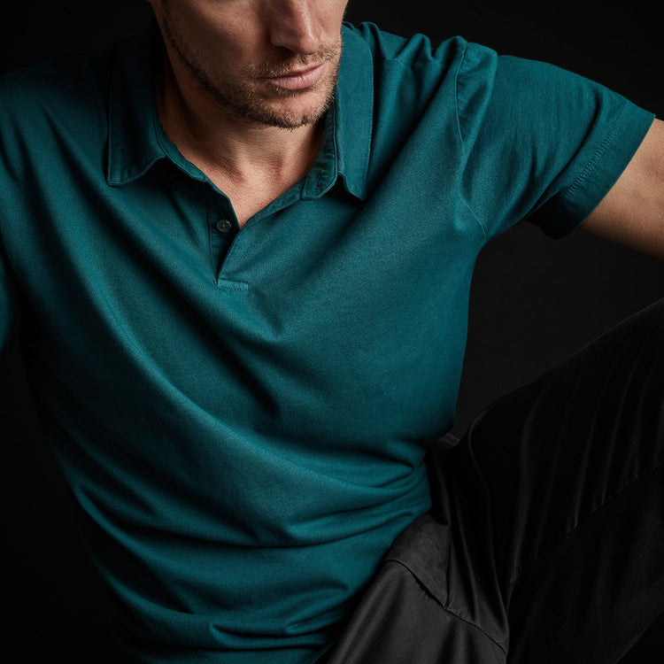 Sueded Jersey Polo in Jewel | James Perse Los Angeles