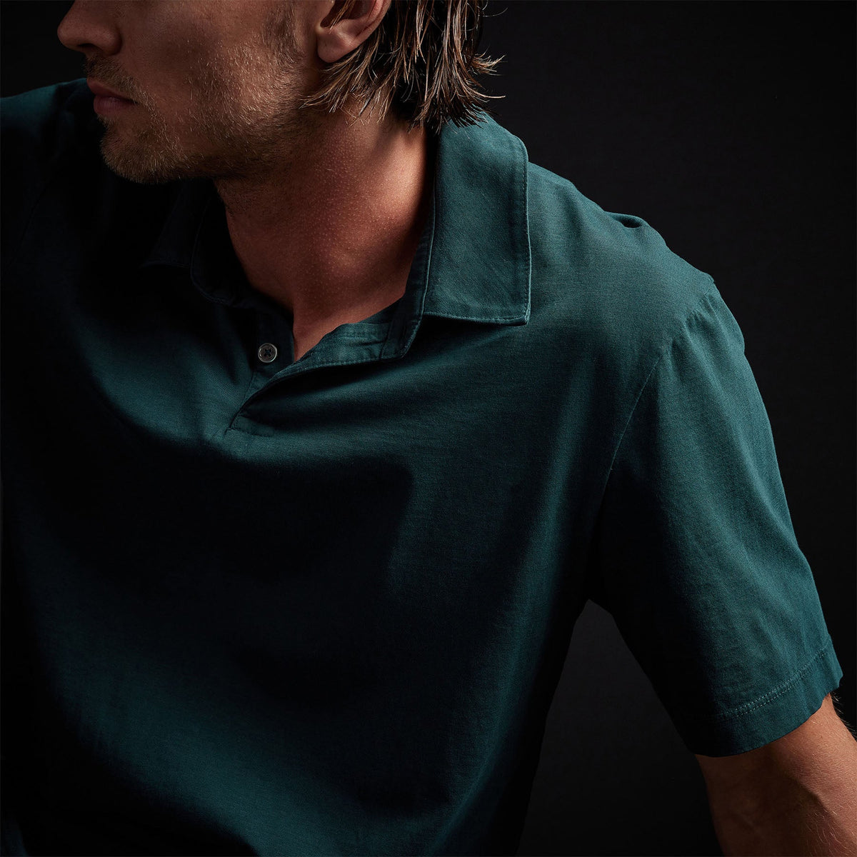 Sueded Jersey Polo in Laurel | James Perse Los Angeles