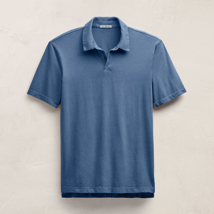 Sueded Jersey Polo in Lake Pigment | James Perse Los Angeles