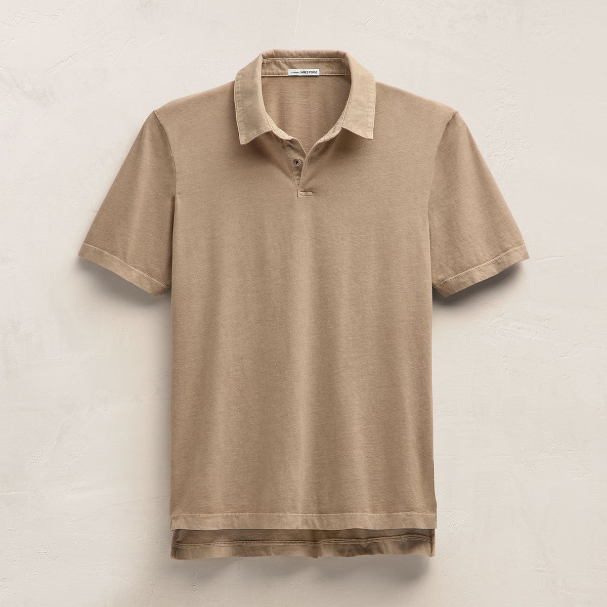 Sueded Jersey Polo in Light Khaki Pigment | James Perse Los Angeles