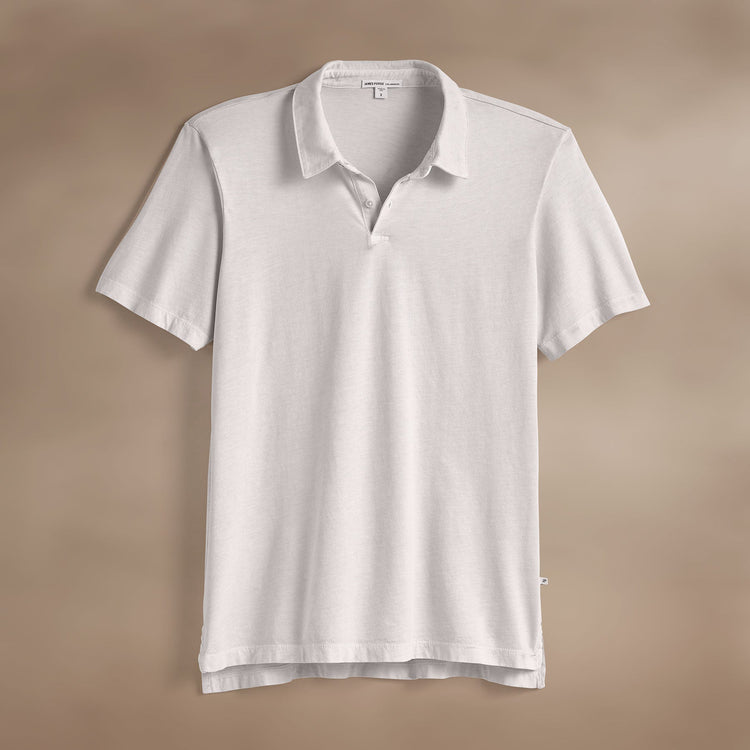 Sueded Jersey Polo in Light Mist Pigment | James Perse Los Angeles