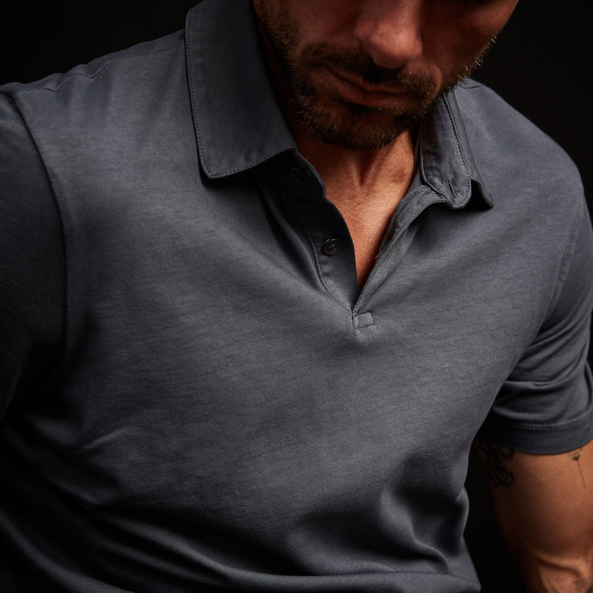 Sueded Jersey Polo In Maine Pigment | James Perse Los Angeles