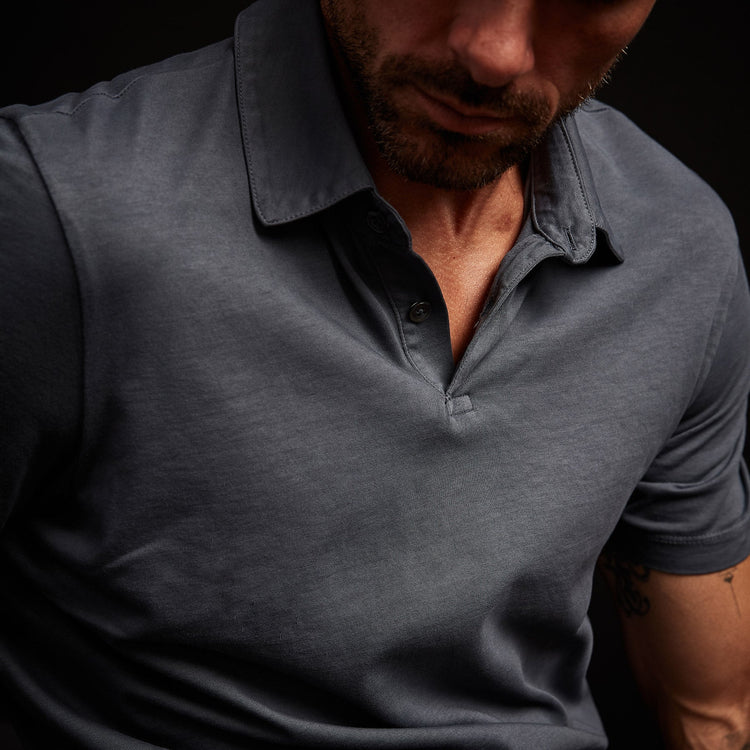 Sueded Jersey Polo In Maine Pigment | James Perse Los Angeles