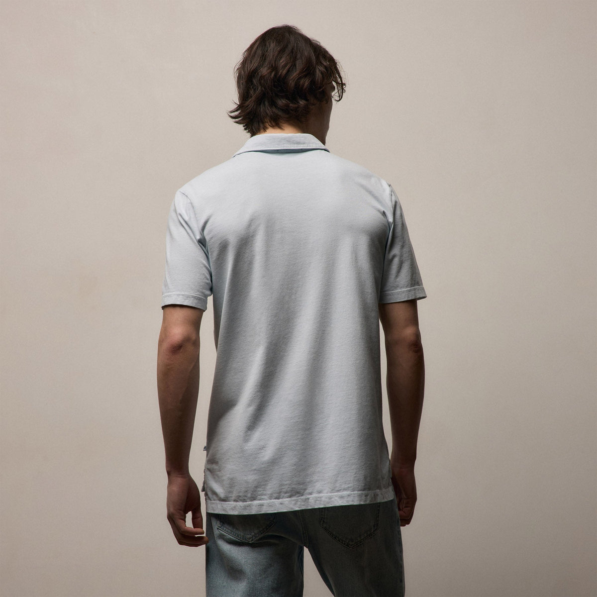 Sueded Jersey Polo in Memory Pigment | James Perse Los Angeles